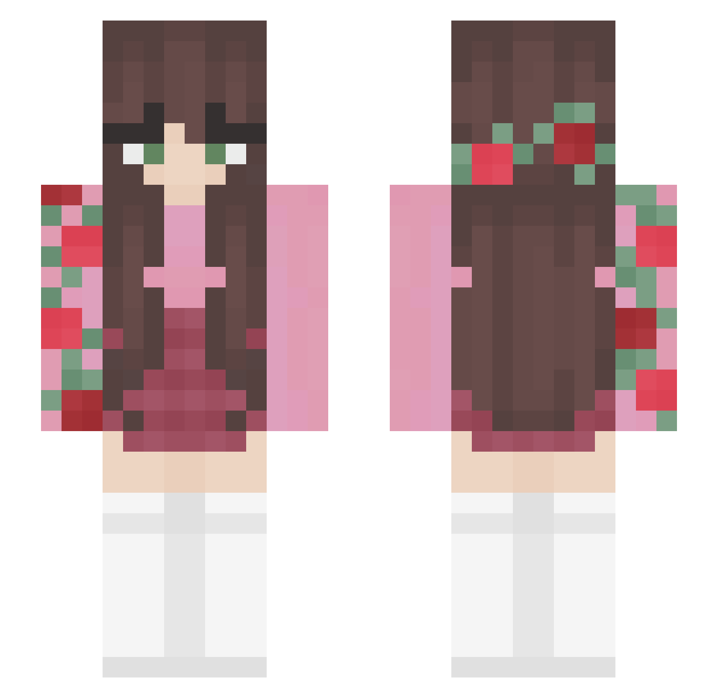 xXWhiteKightXx Minecraft skin, front and back view