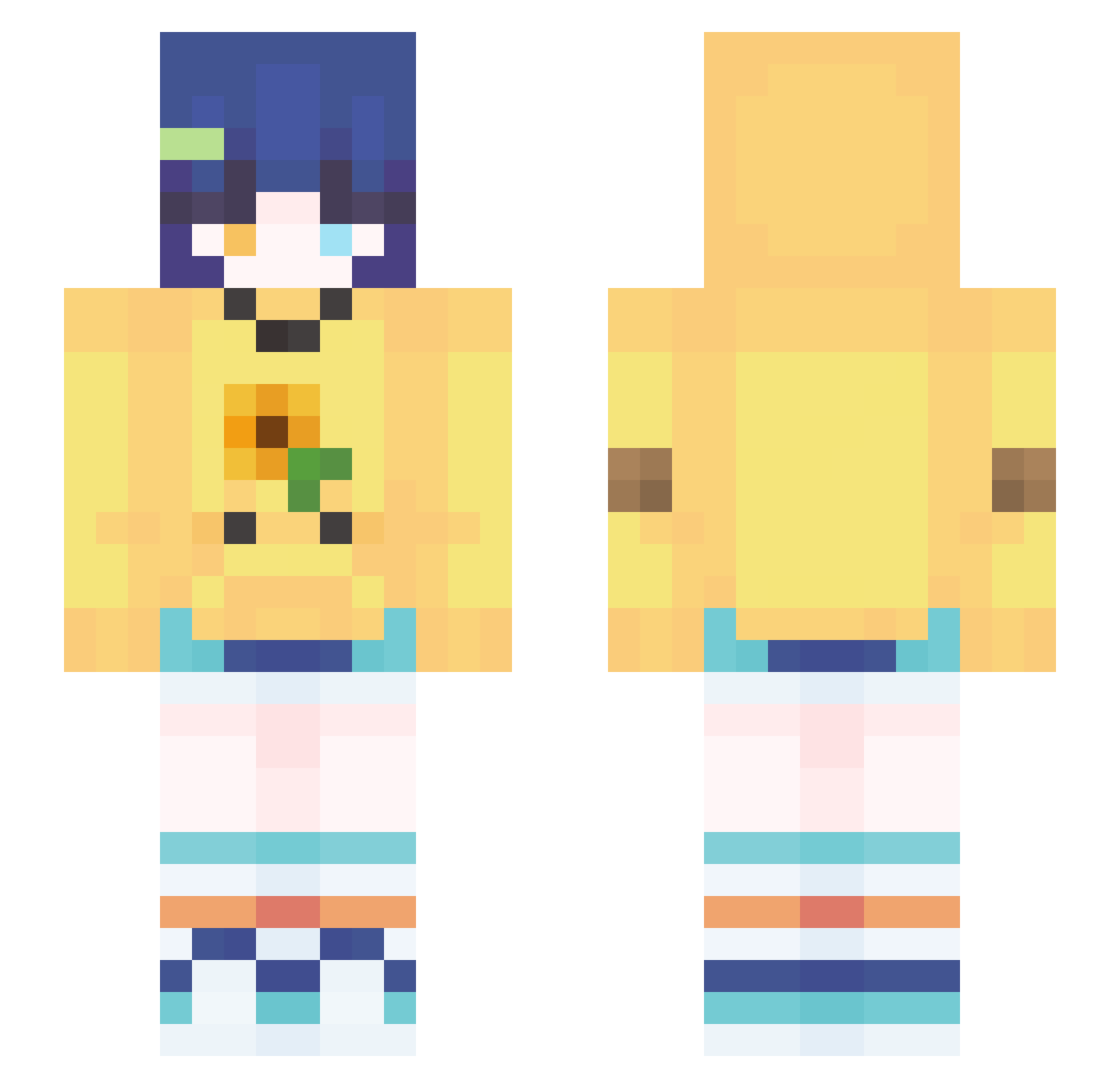 Sheihu Minecraft skin, front and back view