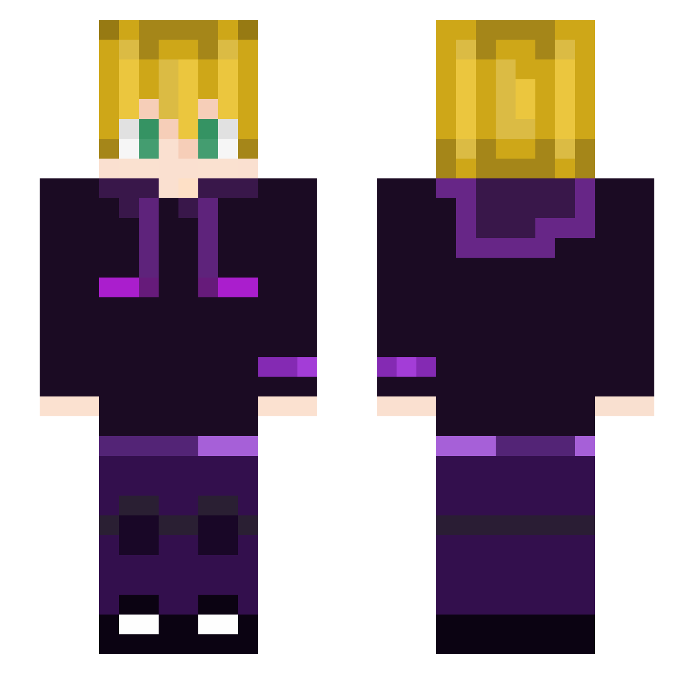 RoanPeej Minecraft skin, front and back view