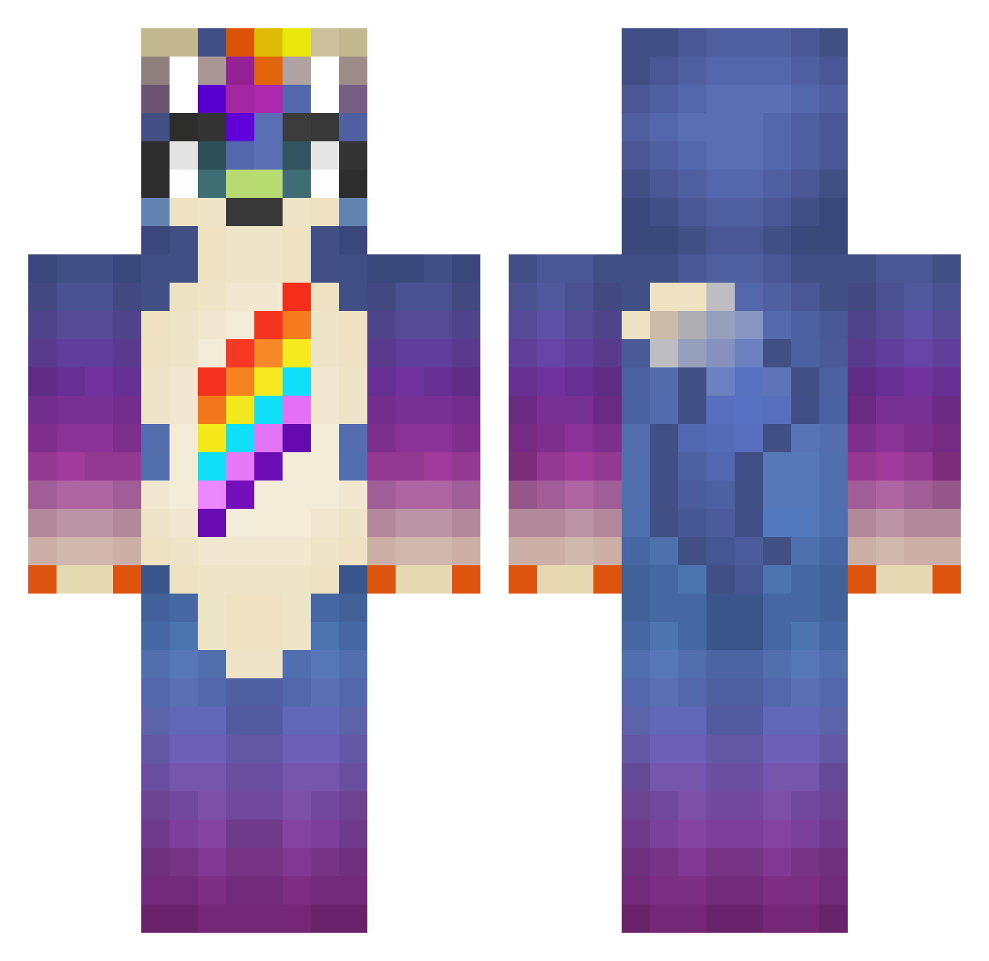 tilowil Minecraft skin, front and back view