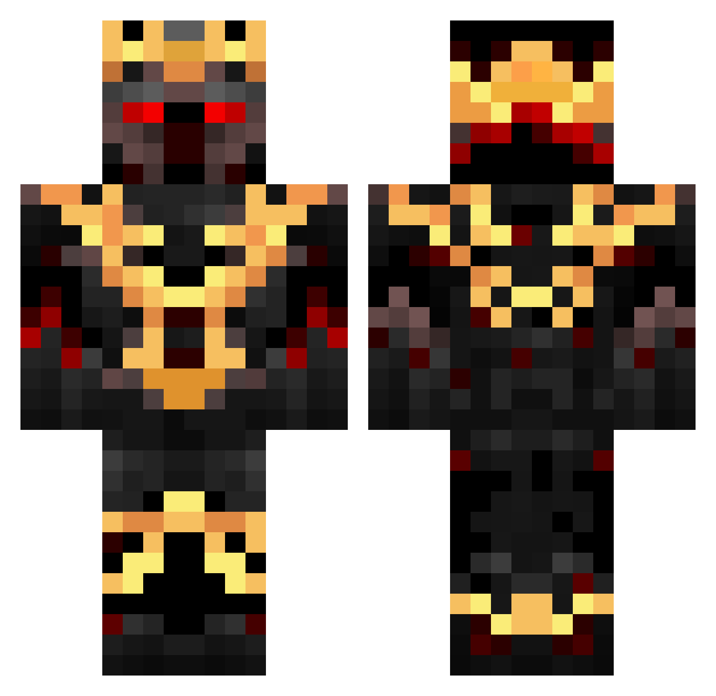 Jackking425s Minecraft skin, front and back view