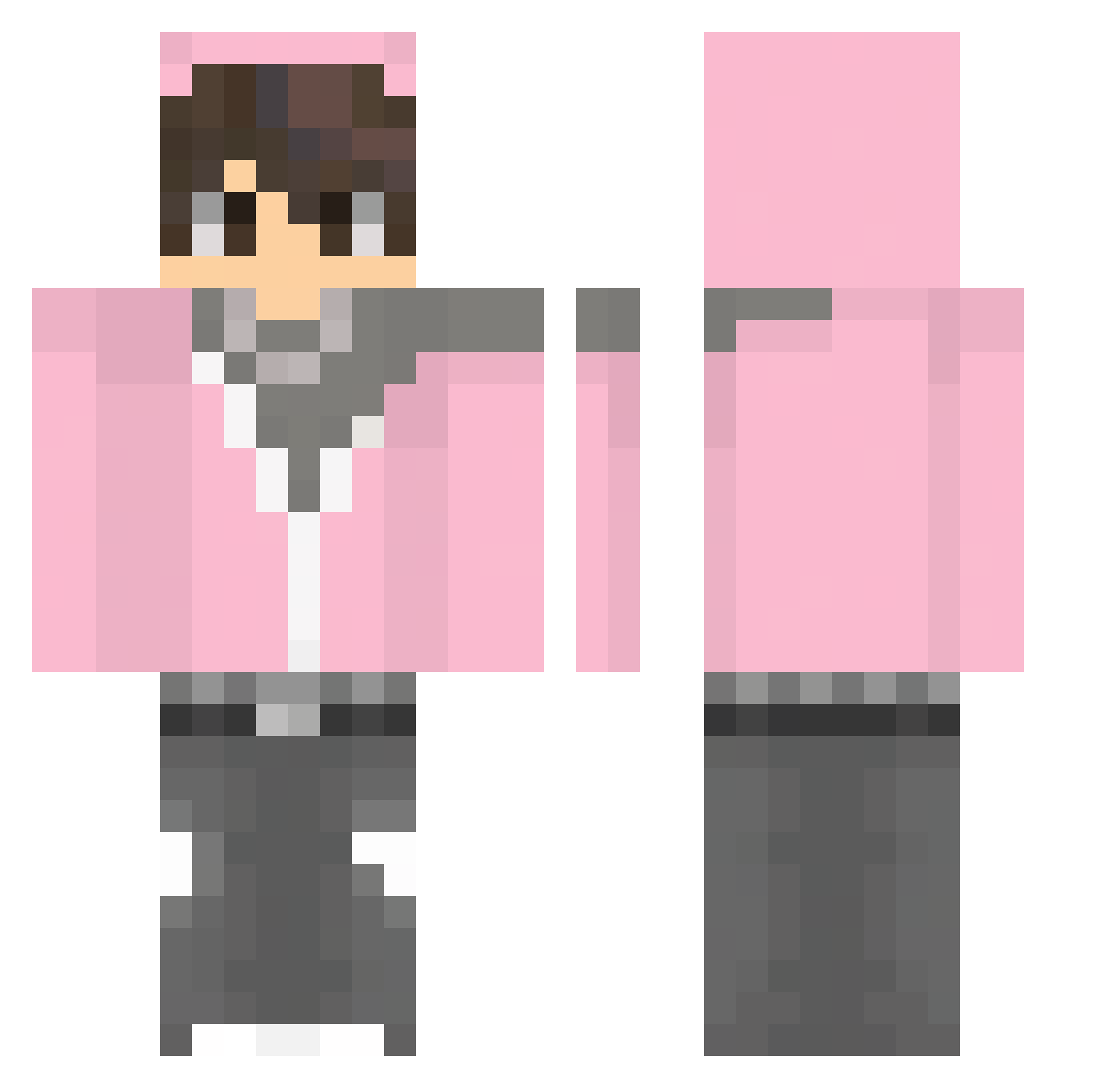 SwaroxYouTube Minecraft skin, front and back view