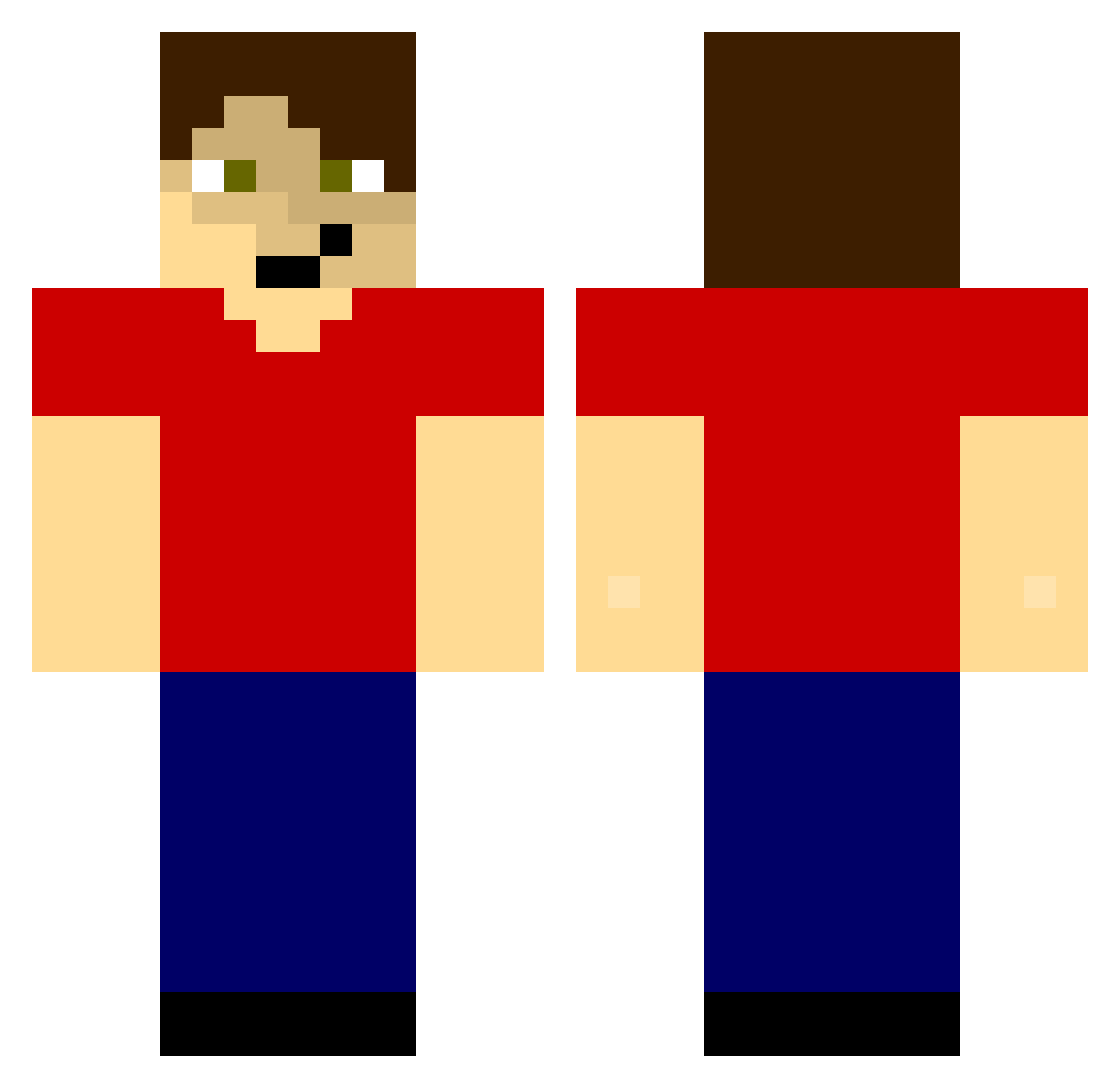 pli Minecraft skin, front and back view