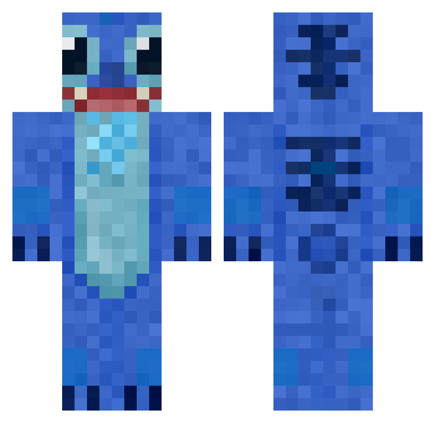 JustKobee Minecraft skin, front and back view