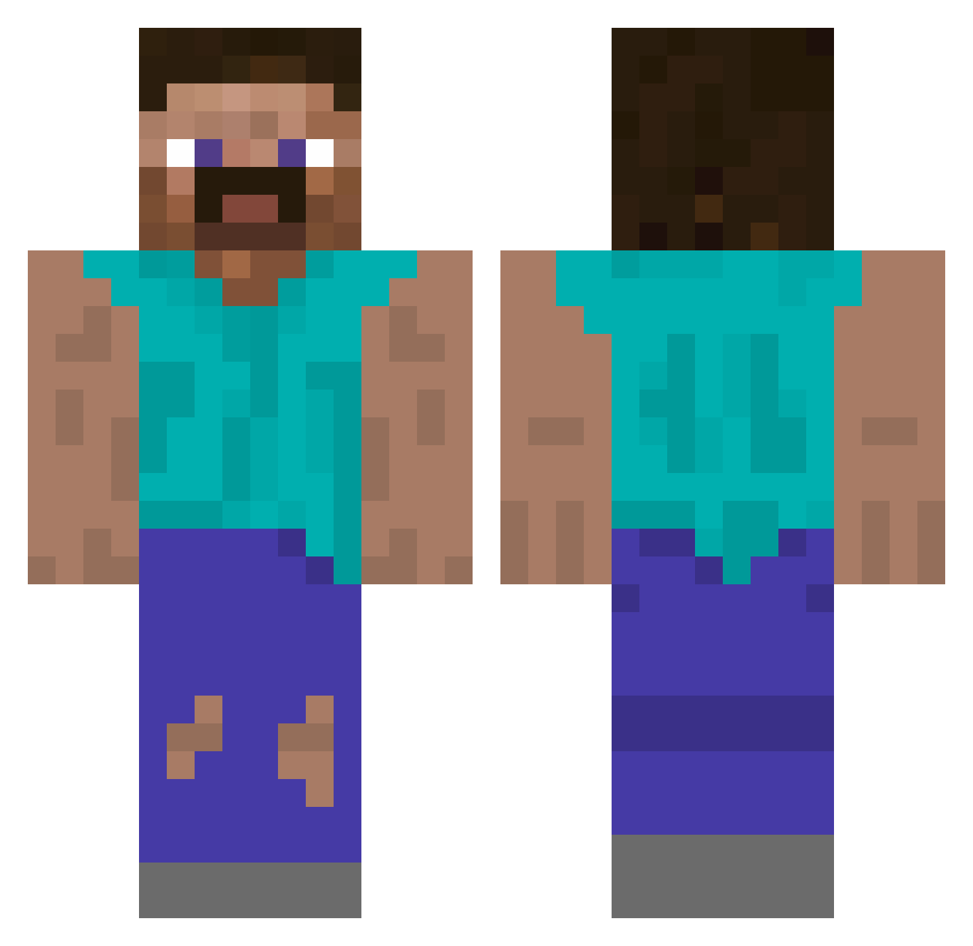 TOPchimp_ Minecraft skin, front and back view