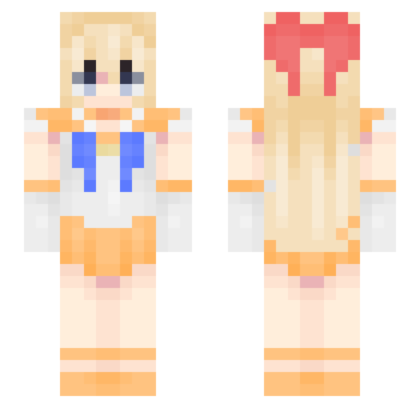 womani Minecraft skin, front and back view
