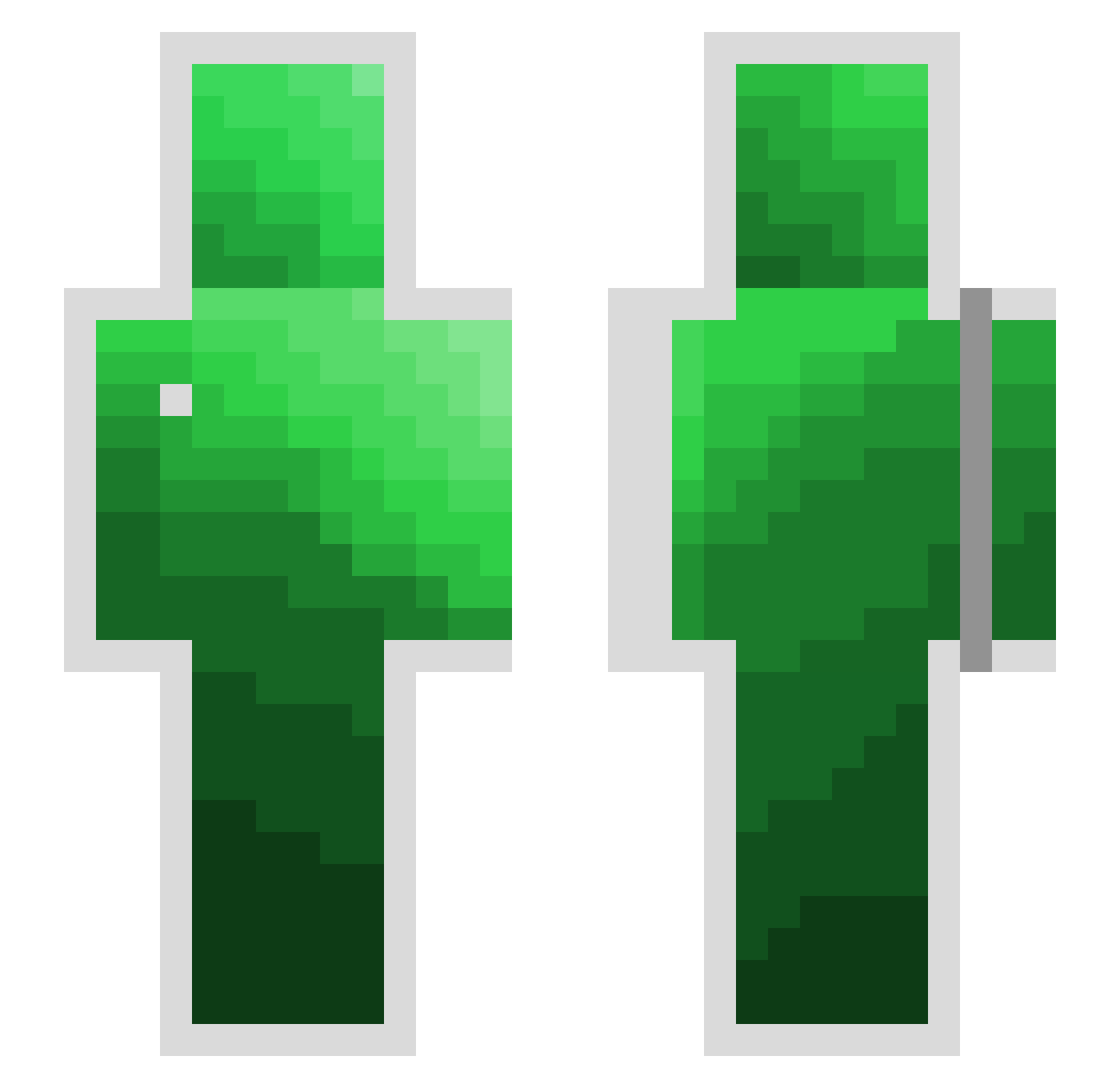 PotionOfPoison Minecraft skin, front and back view