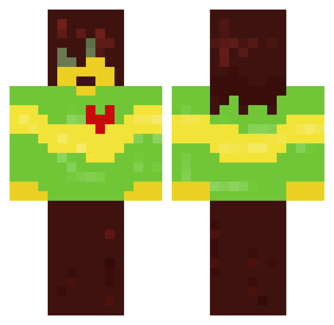 meangills Minecraft skin, front and back view