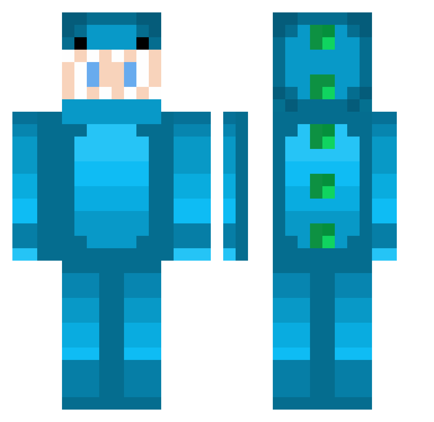 Swiftlyness Minecraft skin, front and back view