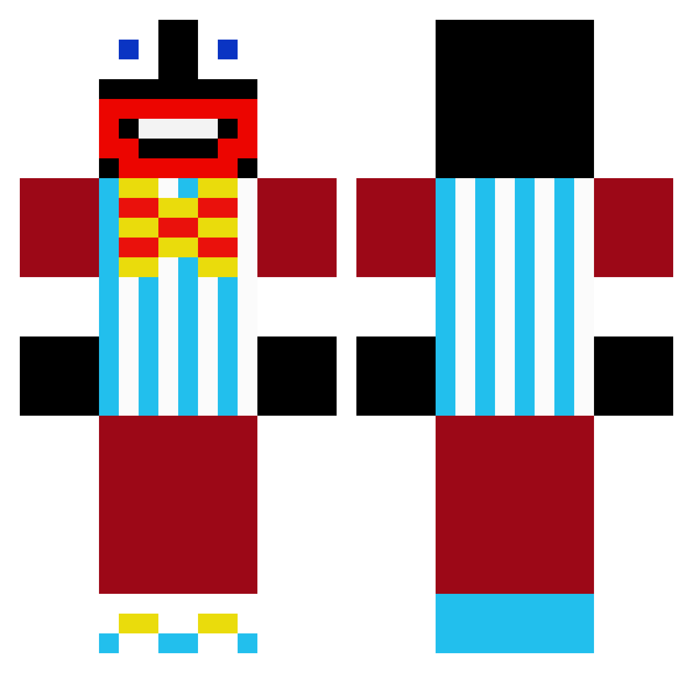 Sorvari Minecraft skin, front and back view