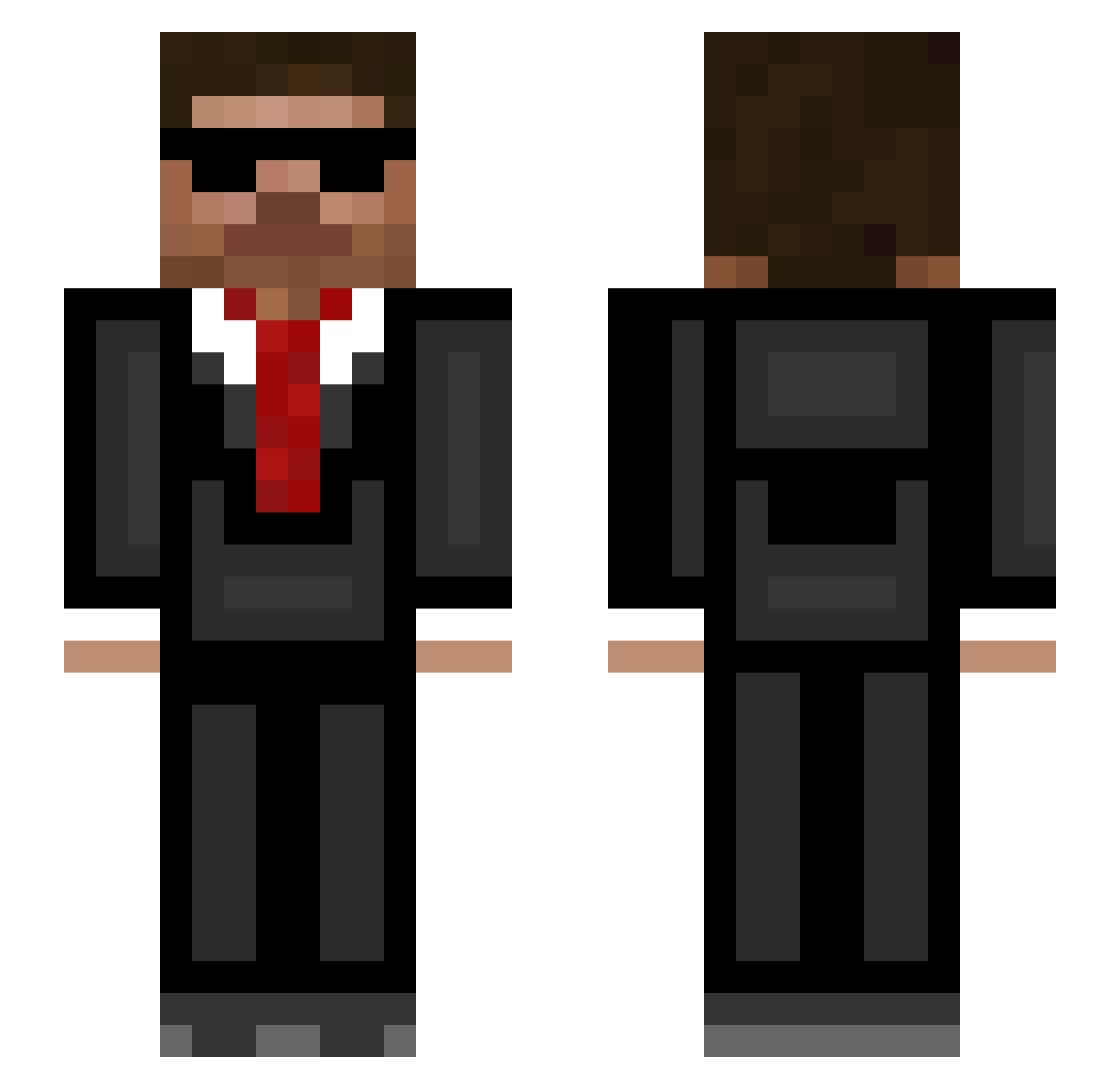 TeraCineFan Minecraft skin, front and back view