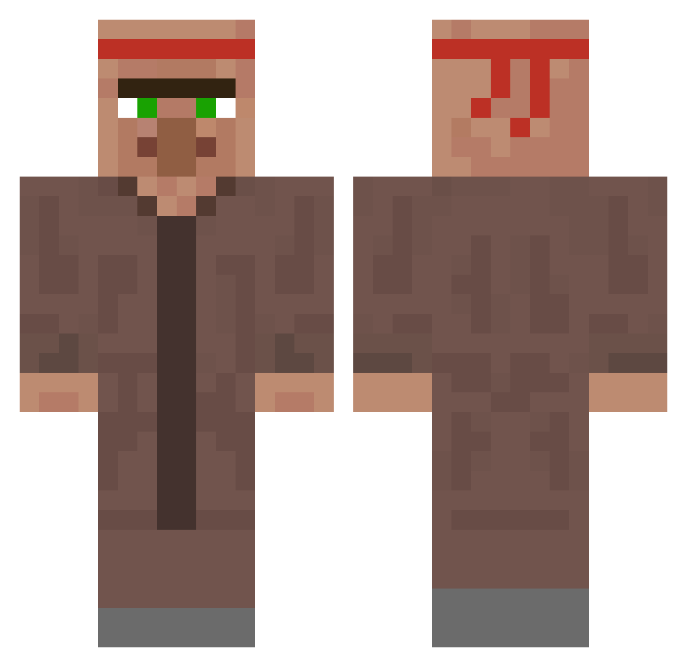 IggyWas Minecraft skin, front and back view