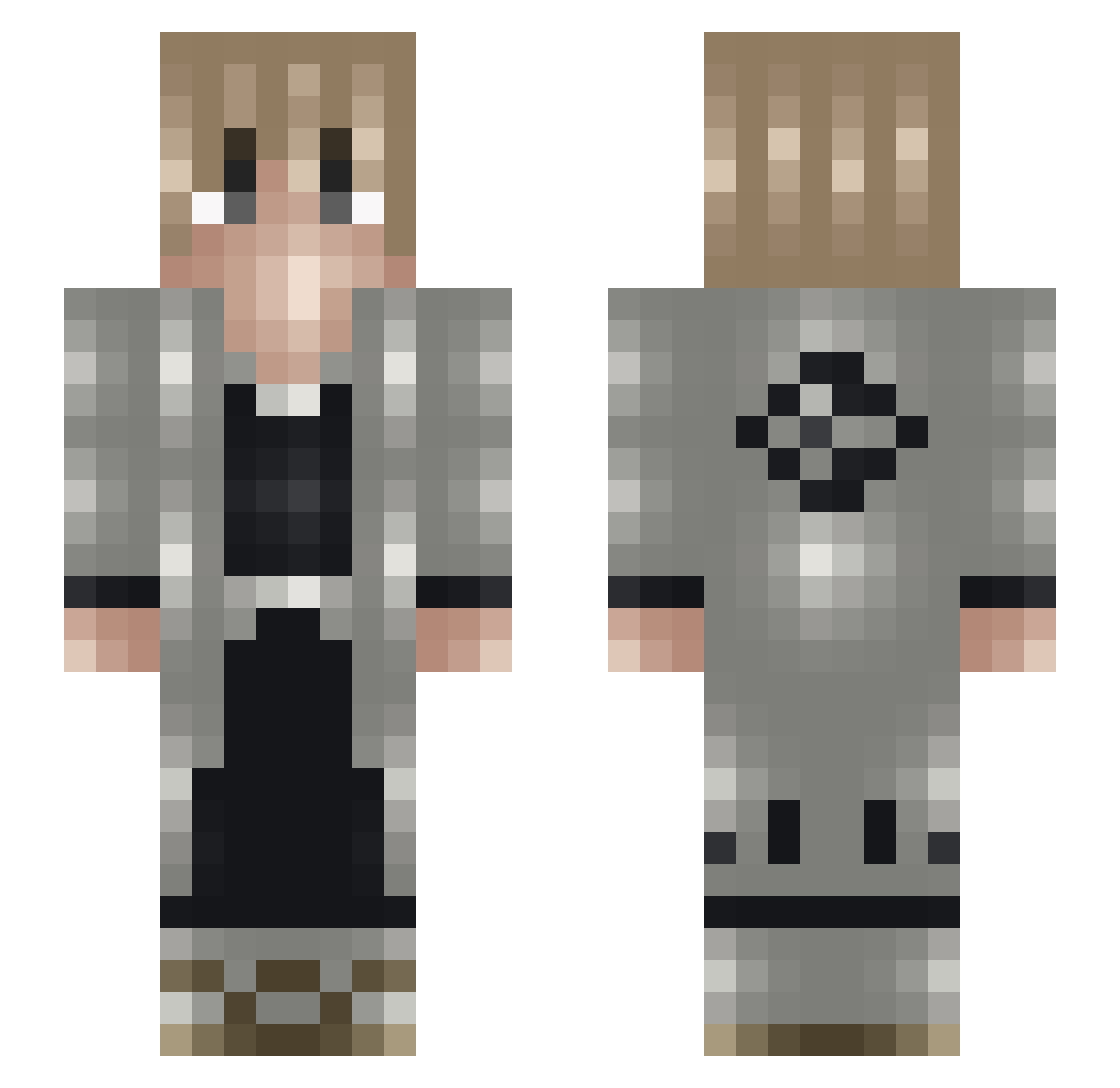 Ender_TAD Minecraft skin, front and back view