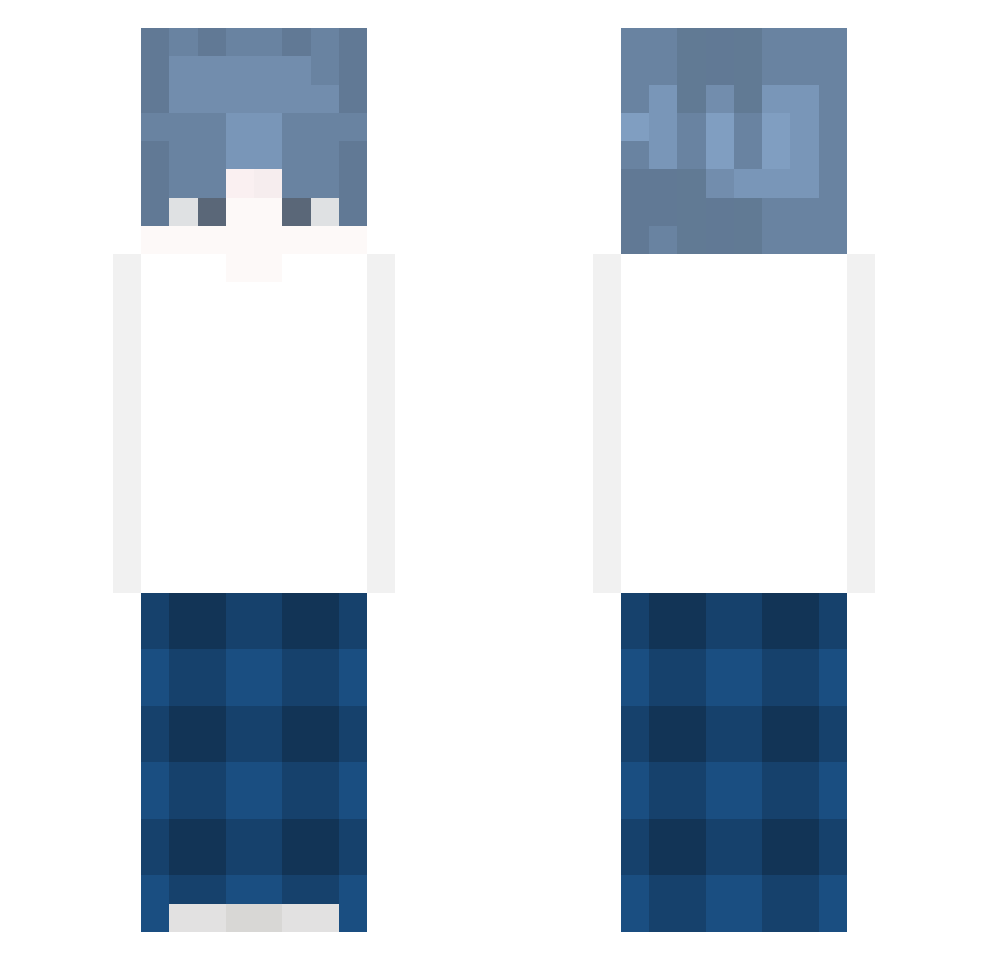Sak3una Minecraft skin, front and back view