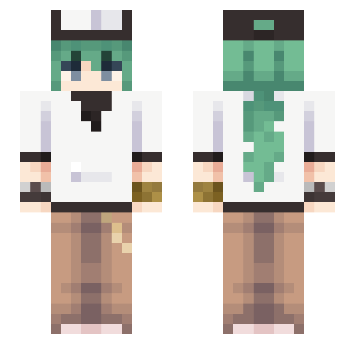 Rakwolphh Minecraft skin, front and back view