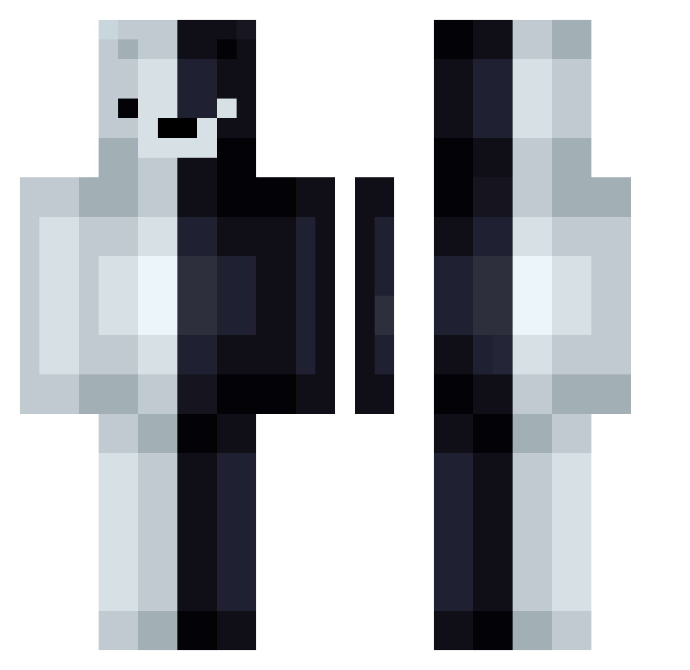 P4ssiv Minecraft skin, front and back view
