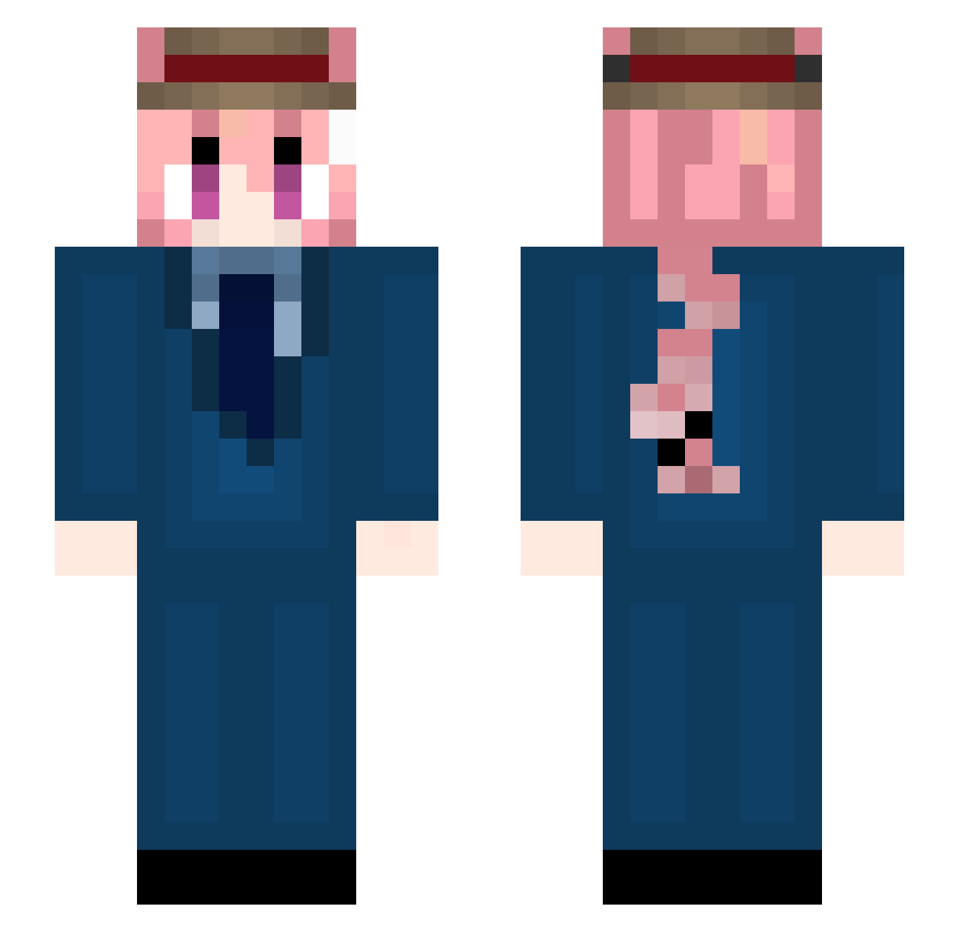 Sequestre Minecraft skin, front and back view