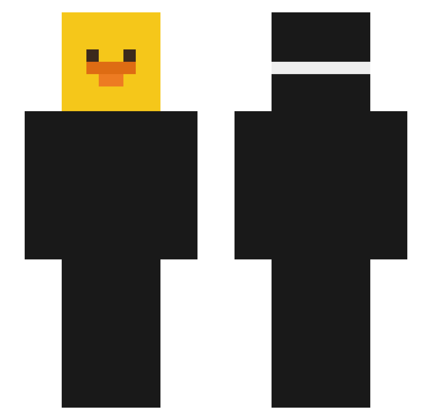 Swoovie Minecraft skin, front and back view