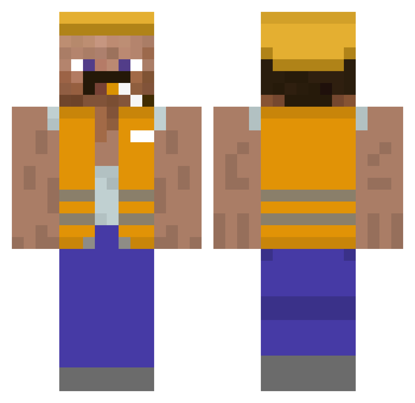 Maciek123456789 Minecraft skin, front and back view