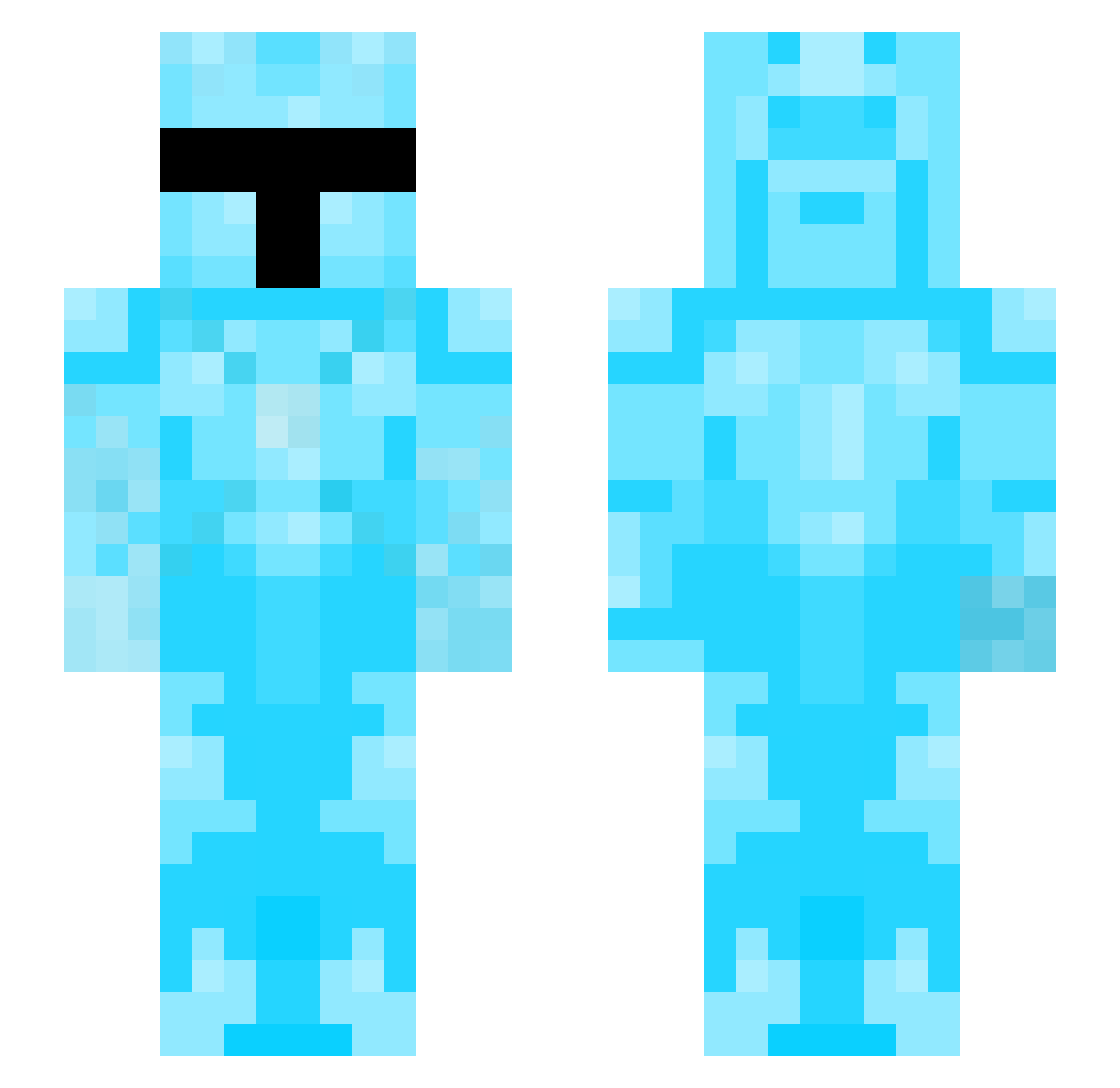 Arsux Minecraft skin, front and back view