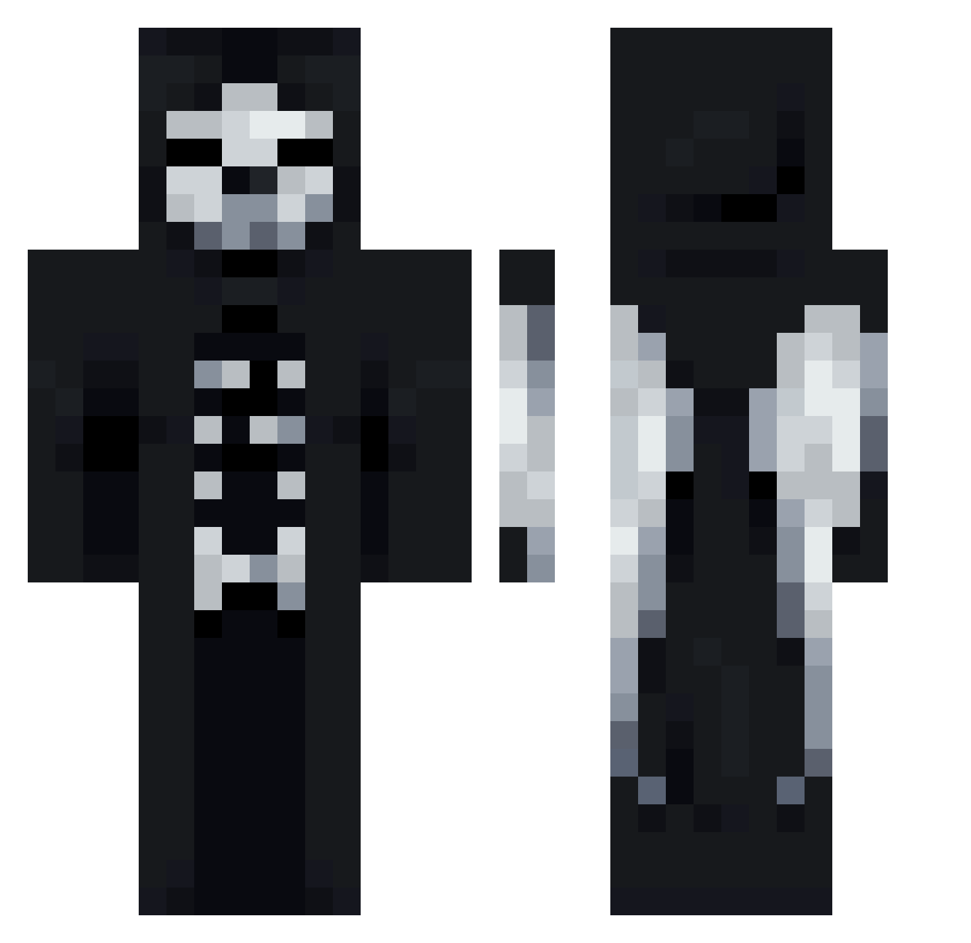 llx1 Minecraft skin, front and back view