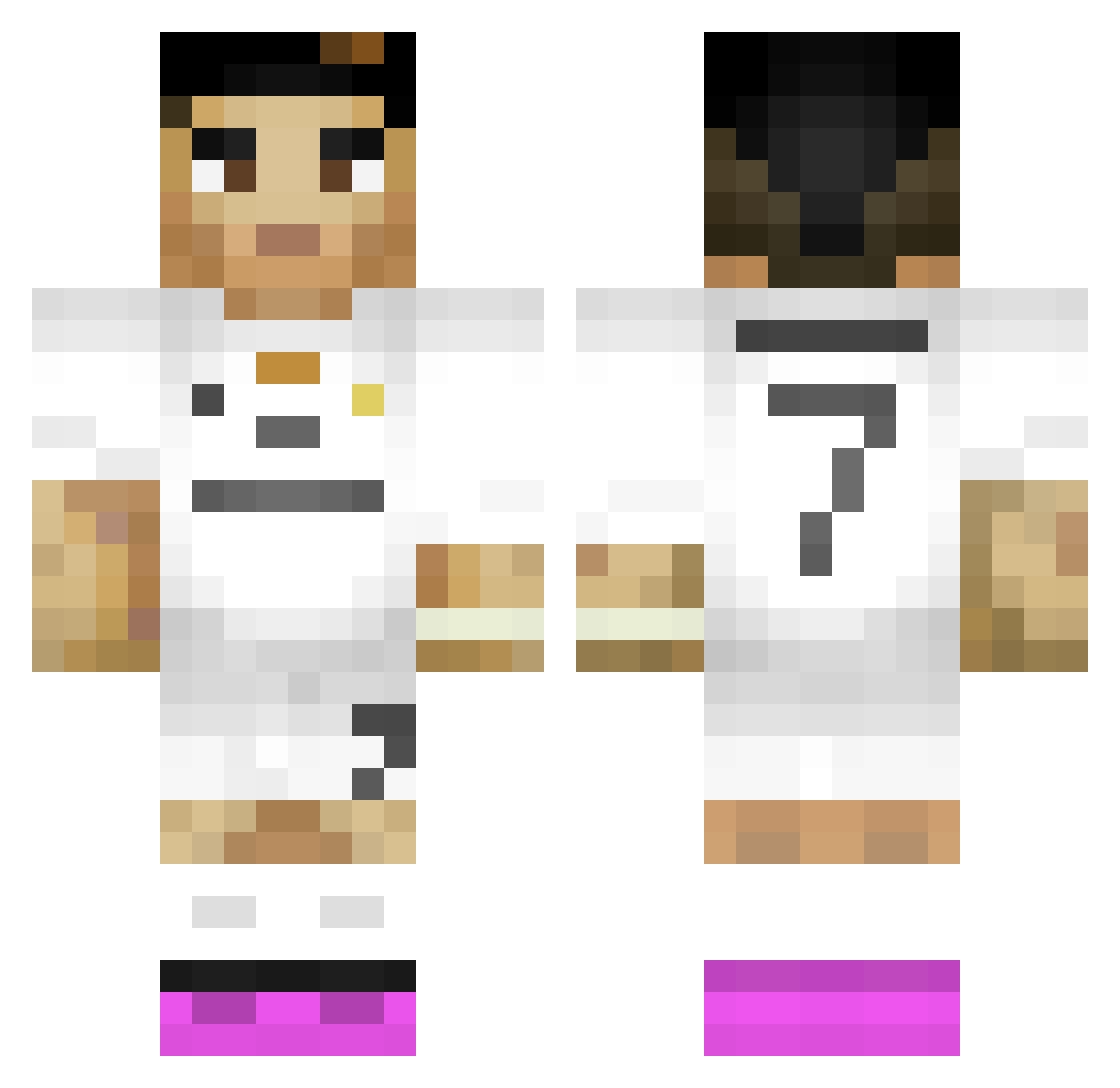 MRMSEZ Minecraft skin, front and back view