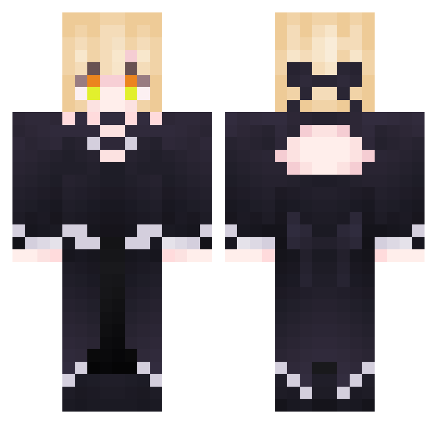 lsebu Minecraft skin, front and back view