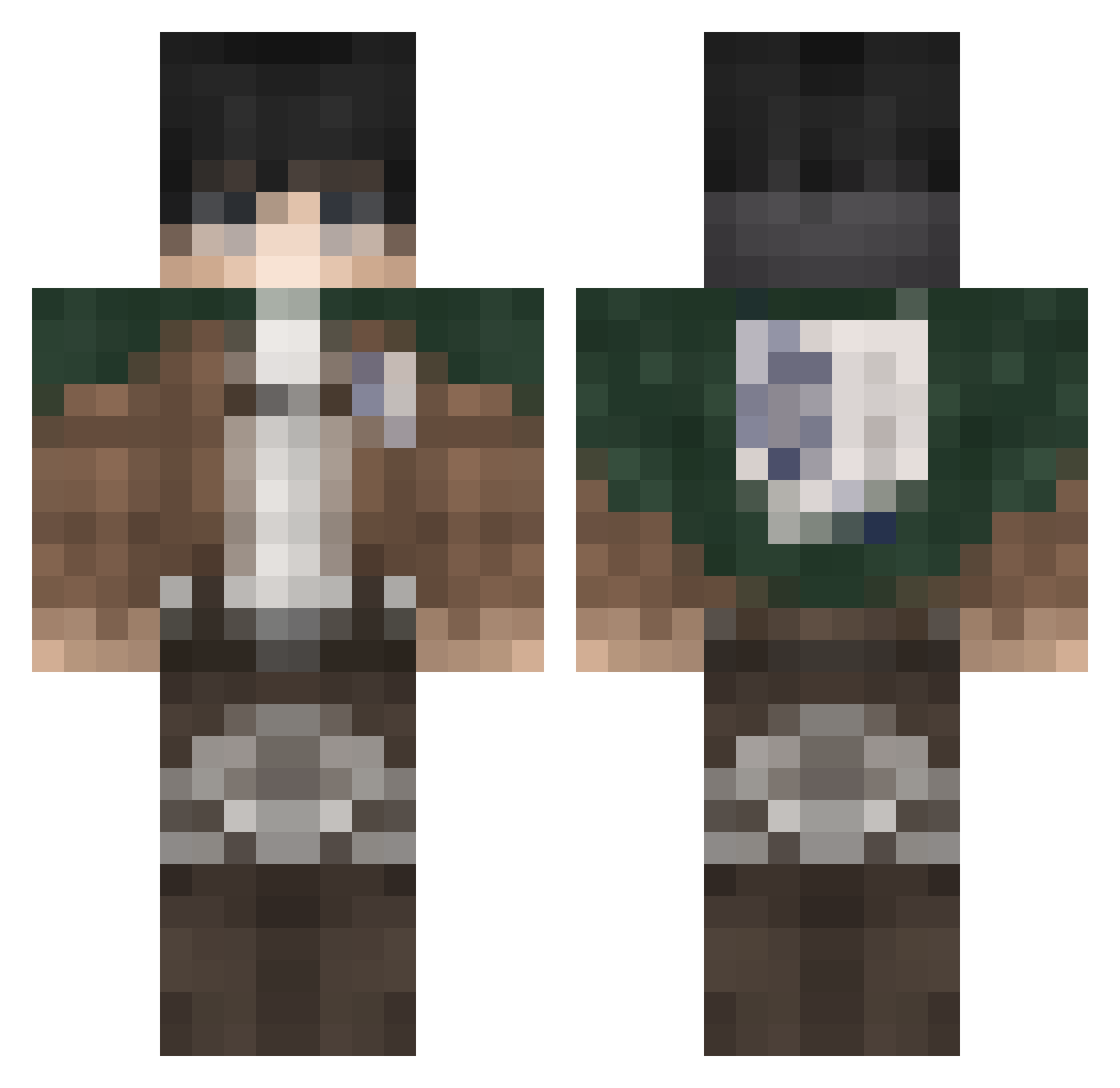 SpawnOfKraken Minecraft skin, front and back view