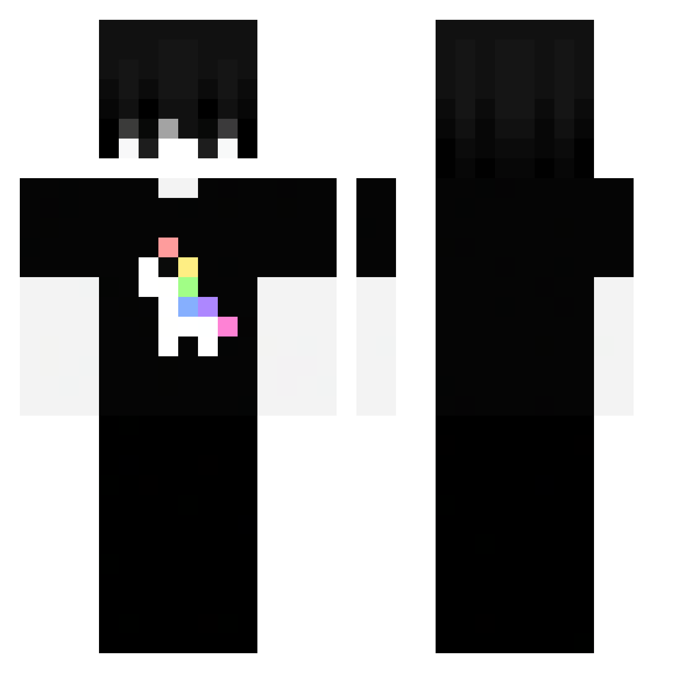 XiaoJieQian Minecraft skin, front and back view