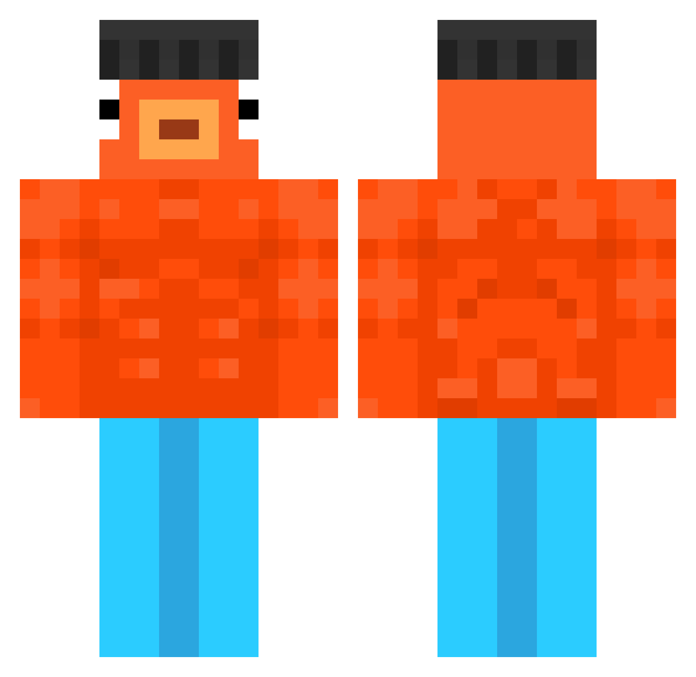 pei0001 Minecraft skin, front and back view