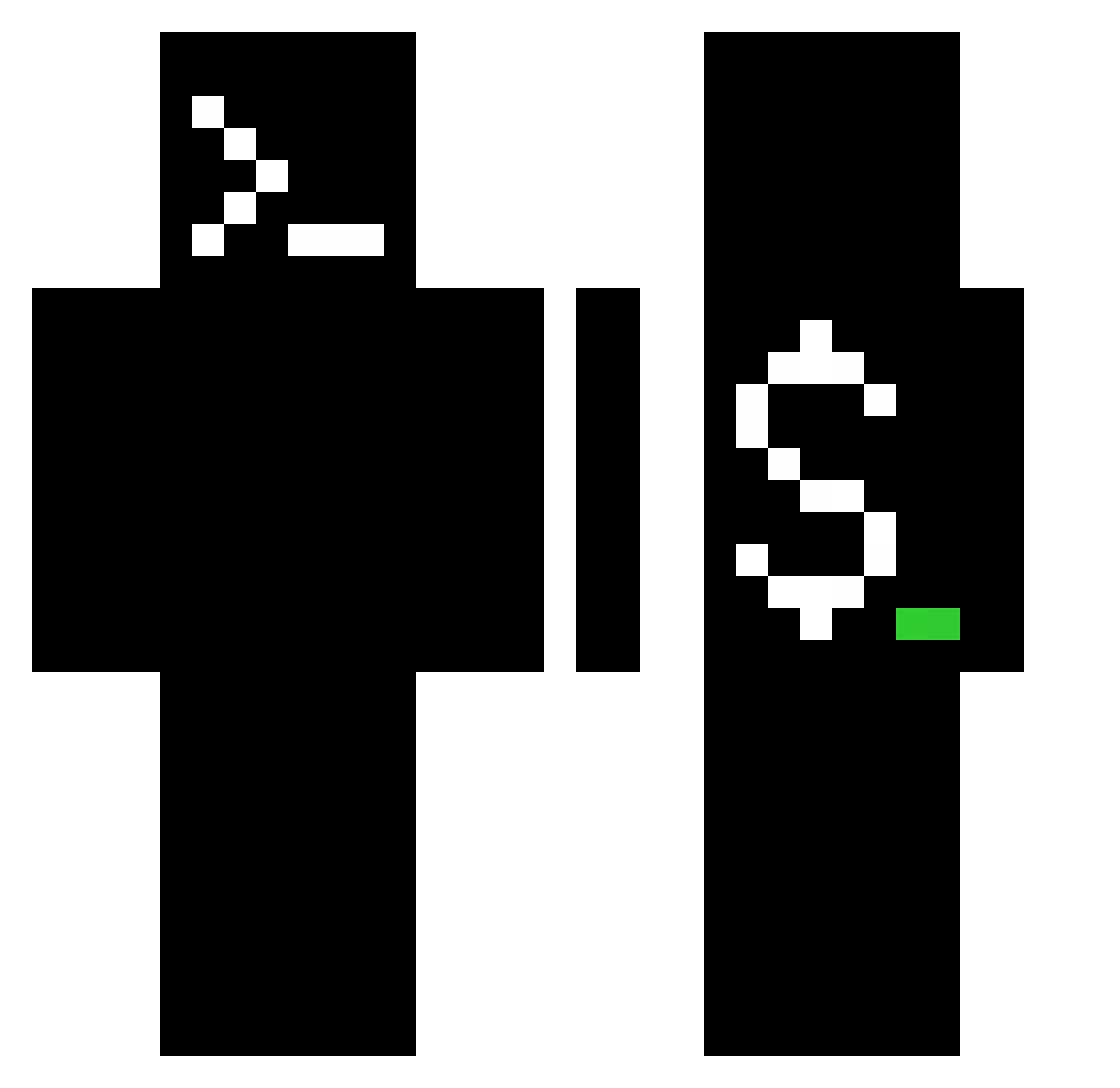 toshib Minecraft skin, front and back view