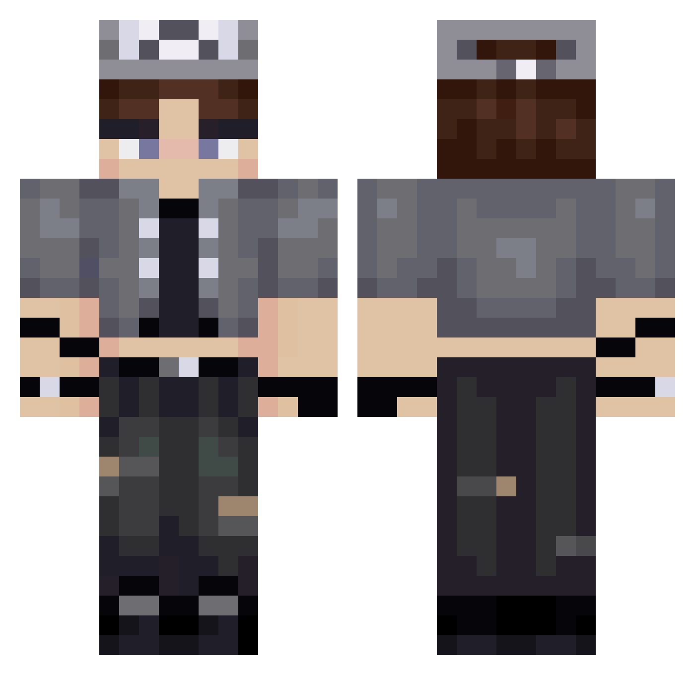 wrenmp4 Minecraft skin, front and back view