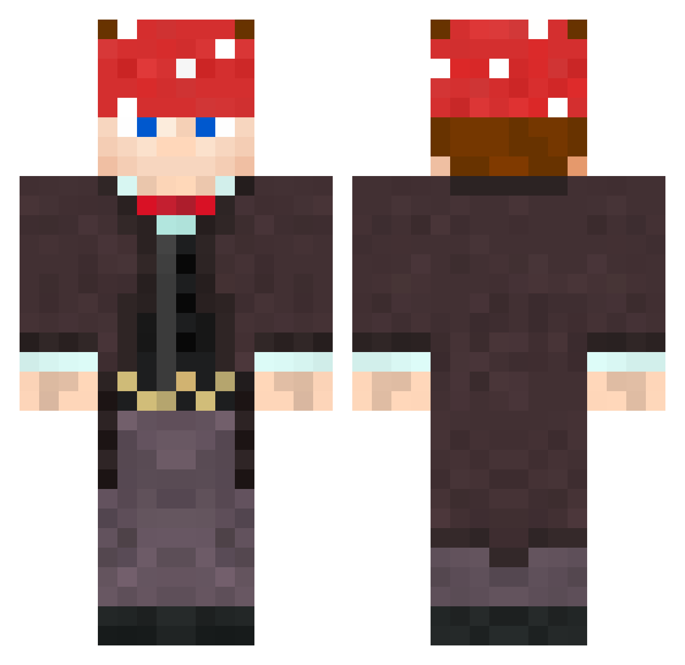 dazerek Minecraft skin, front and back view