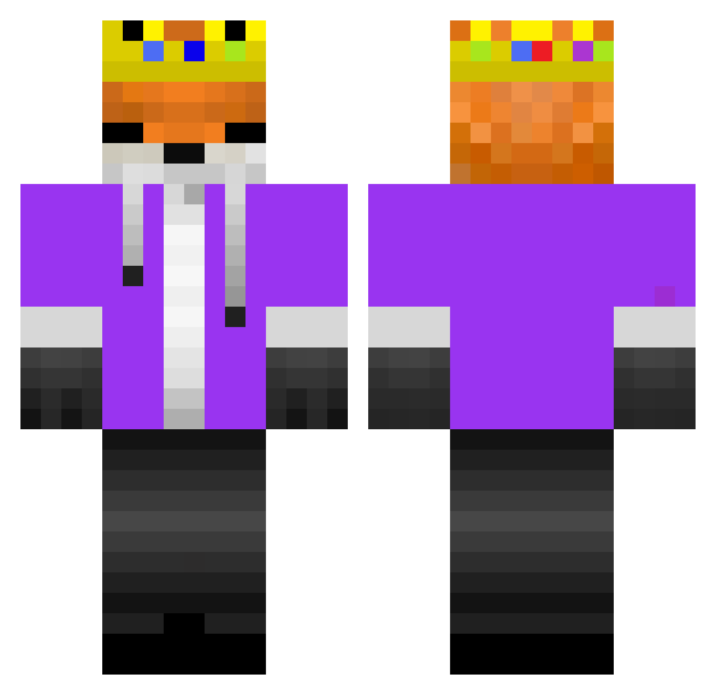 Wrung Minecraft skin, front and back view