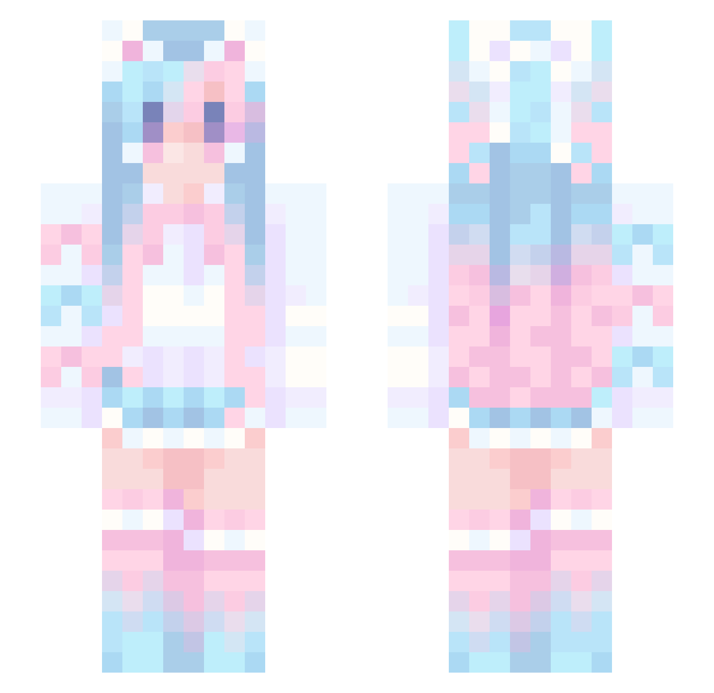 XaJaGa Minecraft skin, front and back view