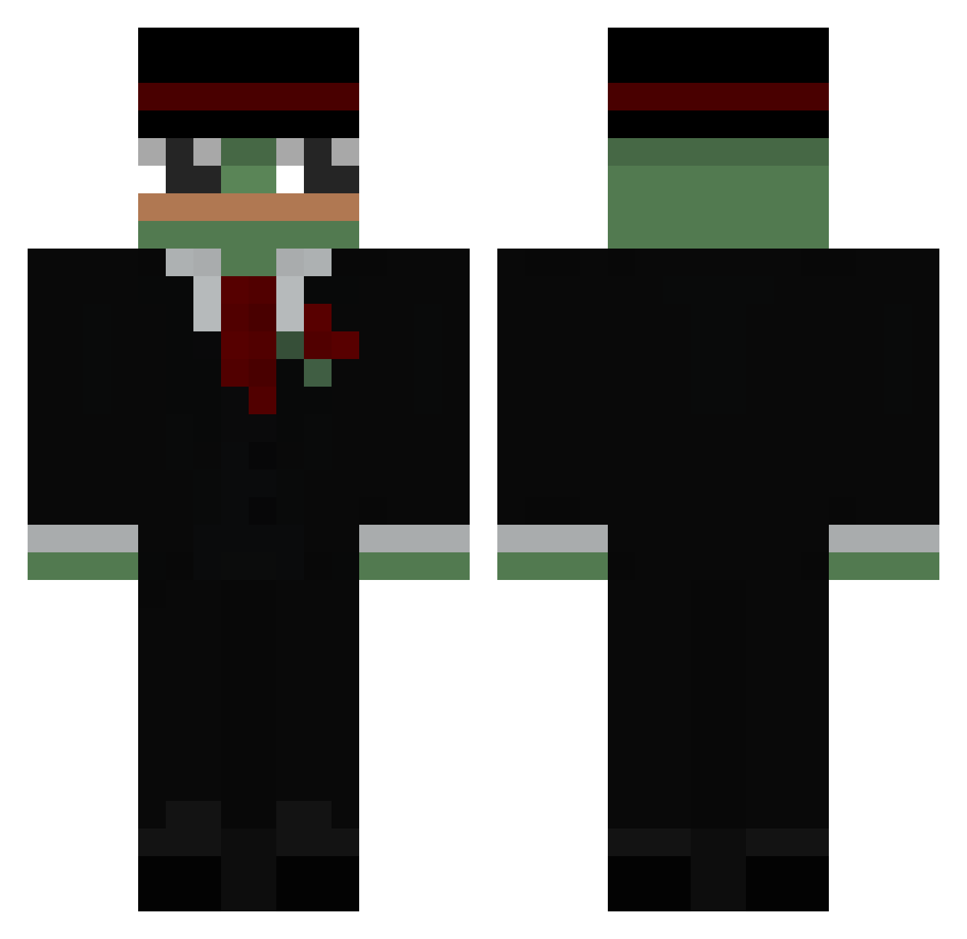 Lucyeral Minecraft skin, front and back view