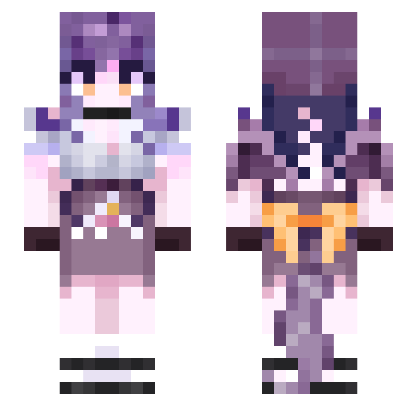 Snowflower0302 Minecraft skin, front and back view