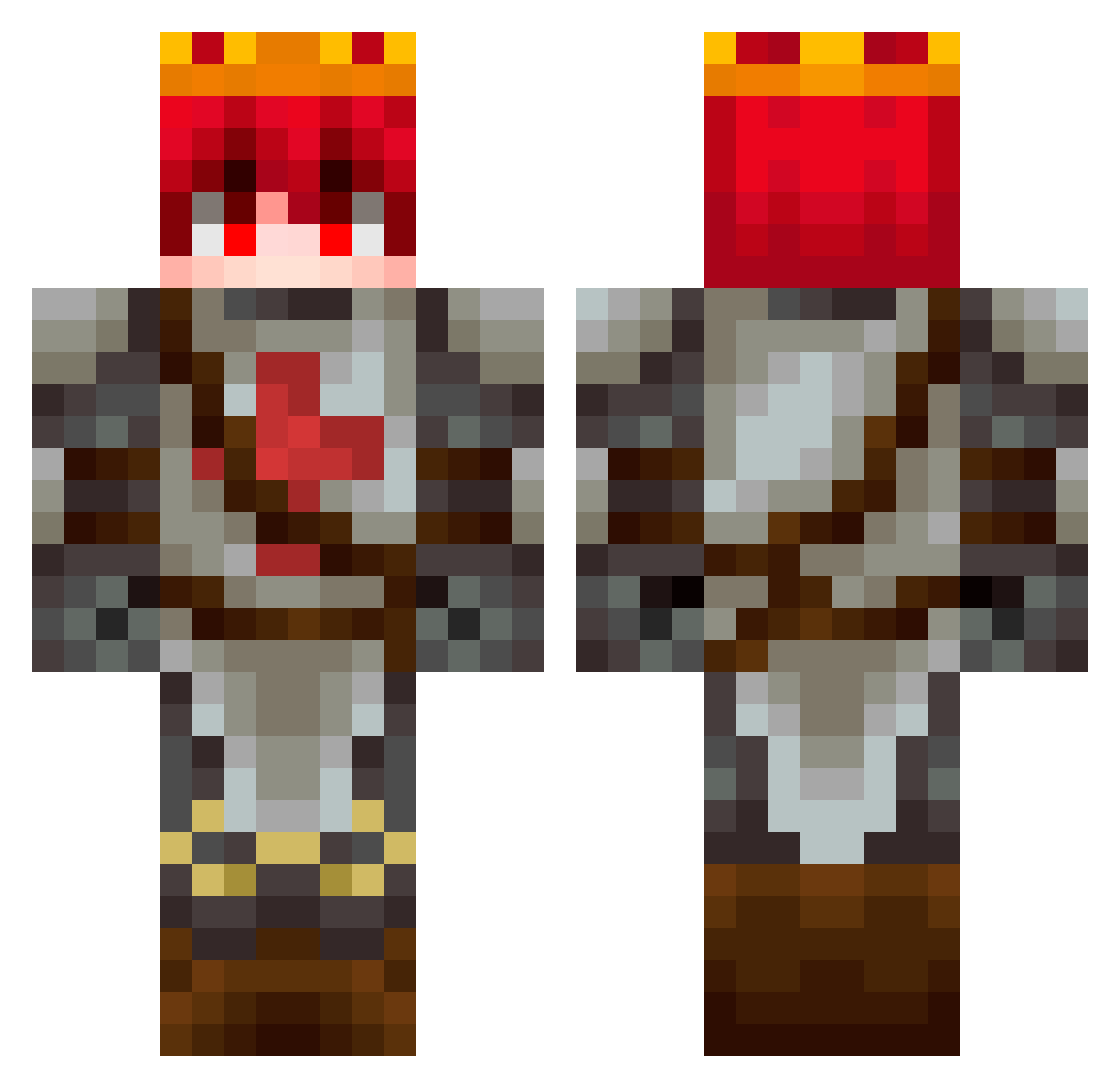 RhaegalExtreme Minecraft skin, front and back view