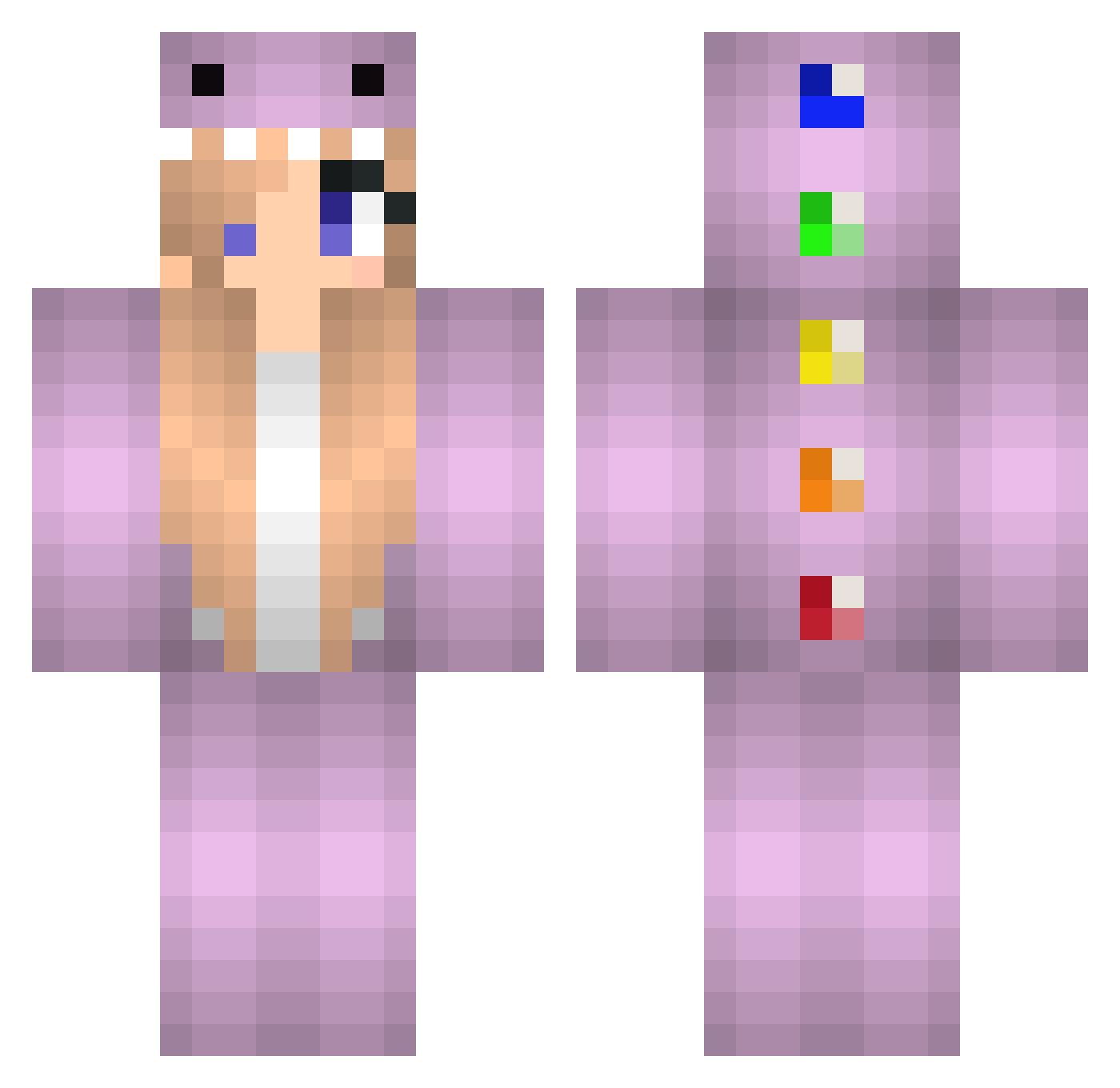 Darya Minecraft skin, front and back view