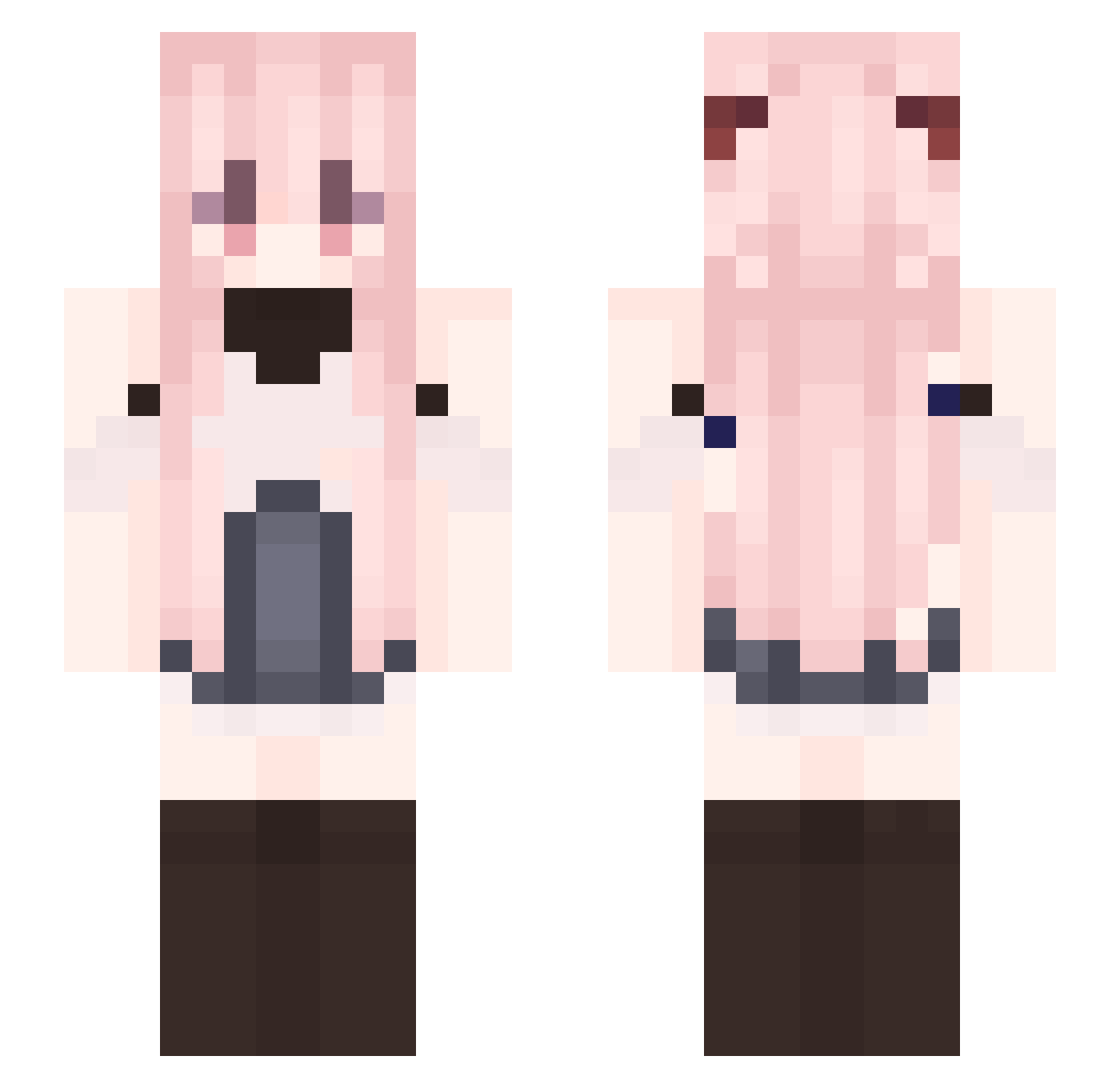 ZZBuAoYe Minecraft skin, front and back view