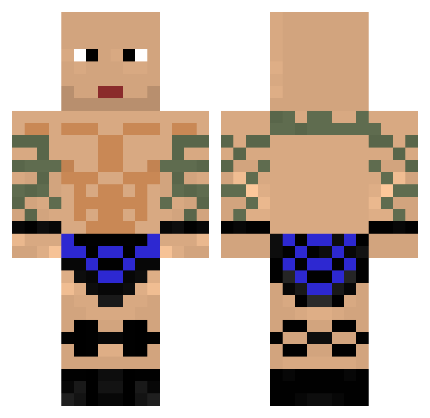 a_dub4 Minecraft skin, front and back view