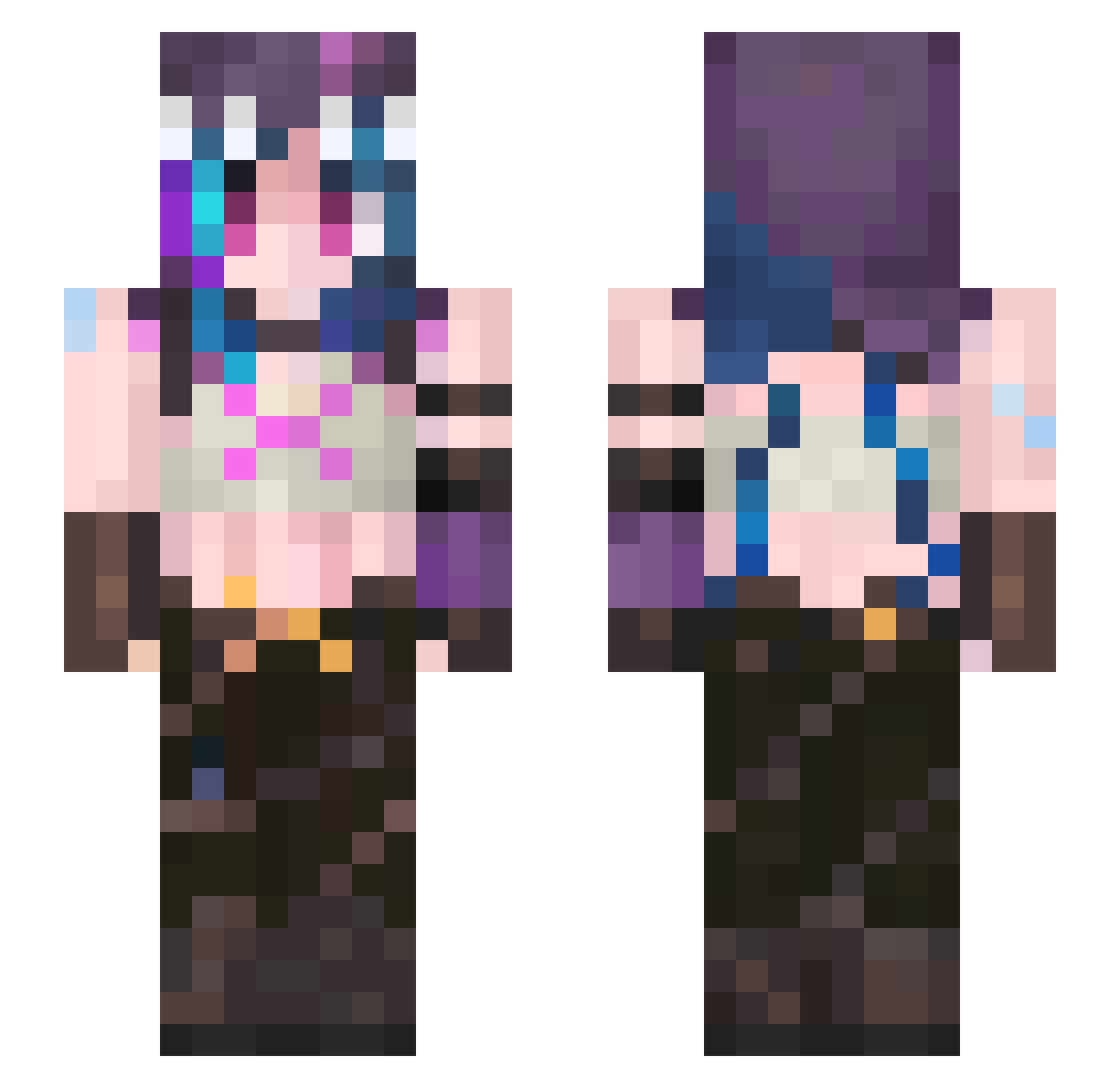 Raidon_ Minecraft skin, front and back view