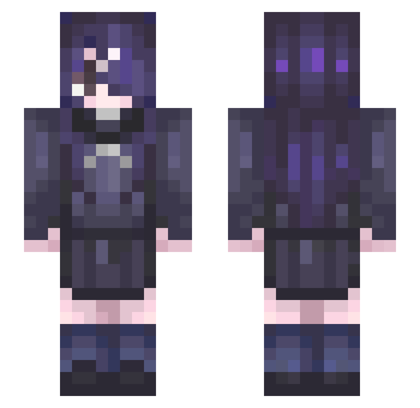JetWeirdFlex Minecraft skin, front and back view