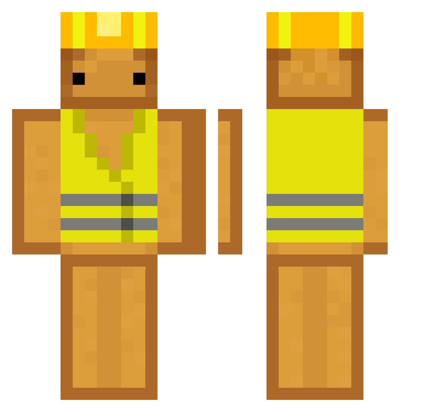 JaceBustBug Minecraft skin, front and back view