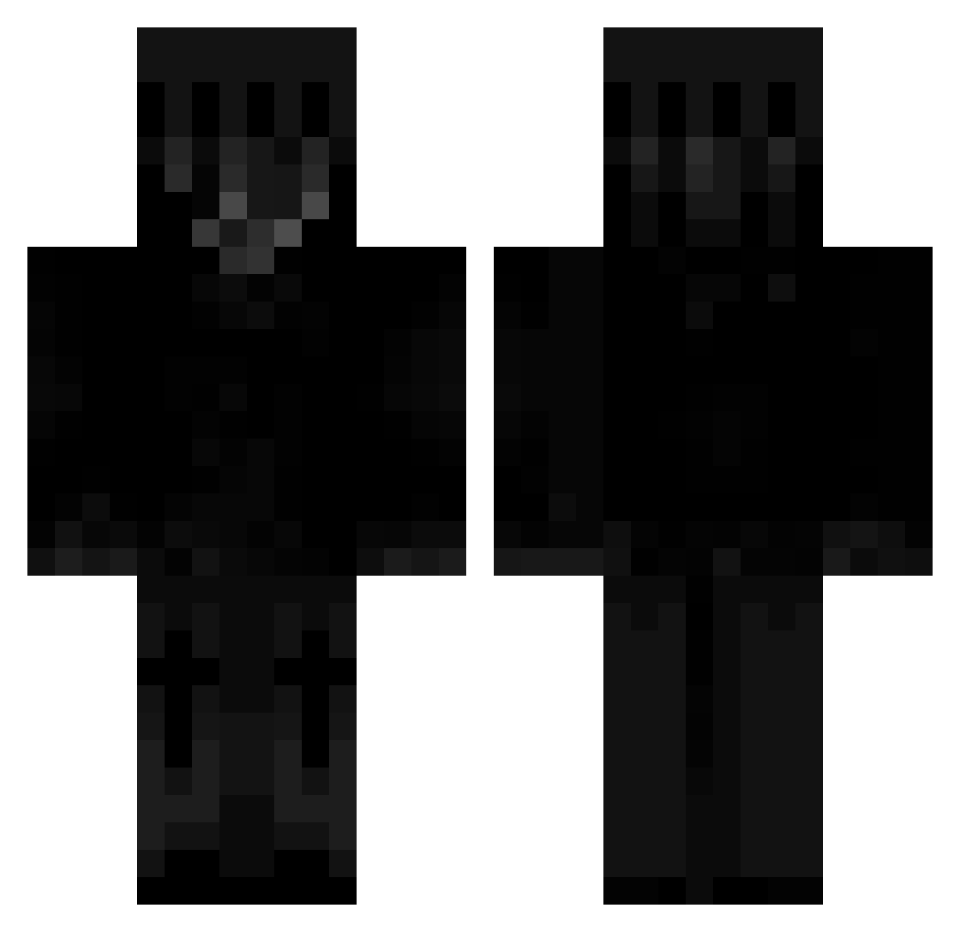 Xiin1 Minecraft skin, front and back view