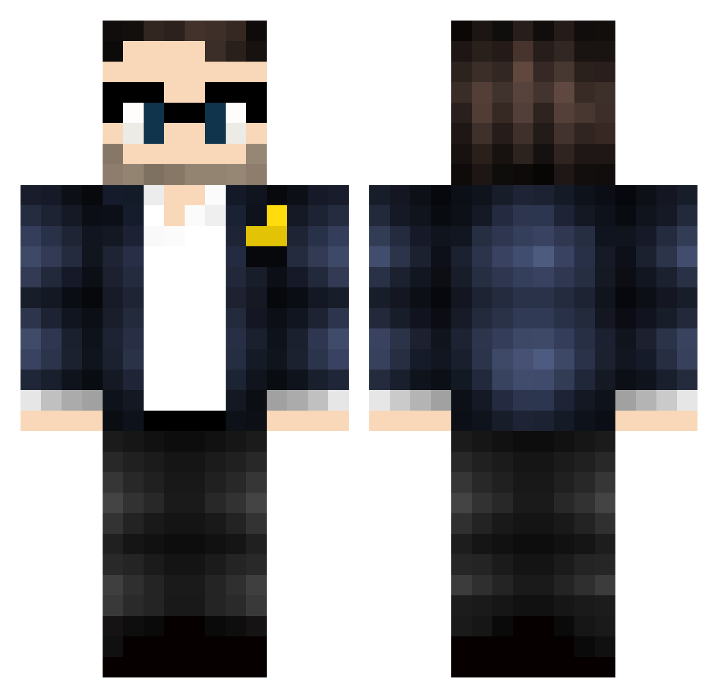 DrFjax Minecraft skin, front and back view