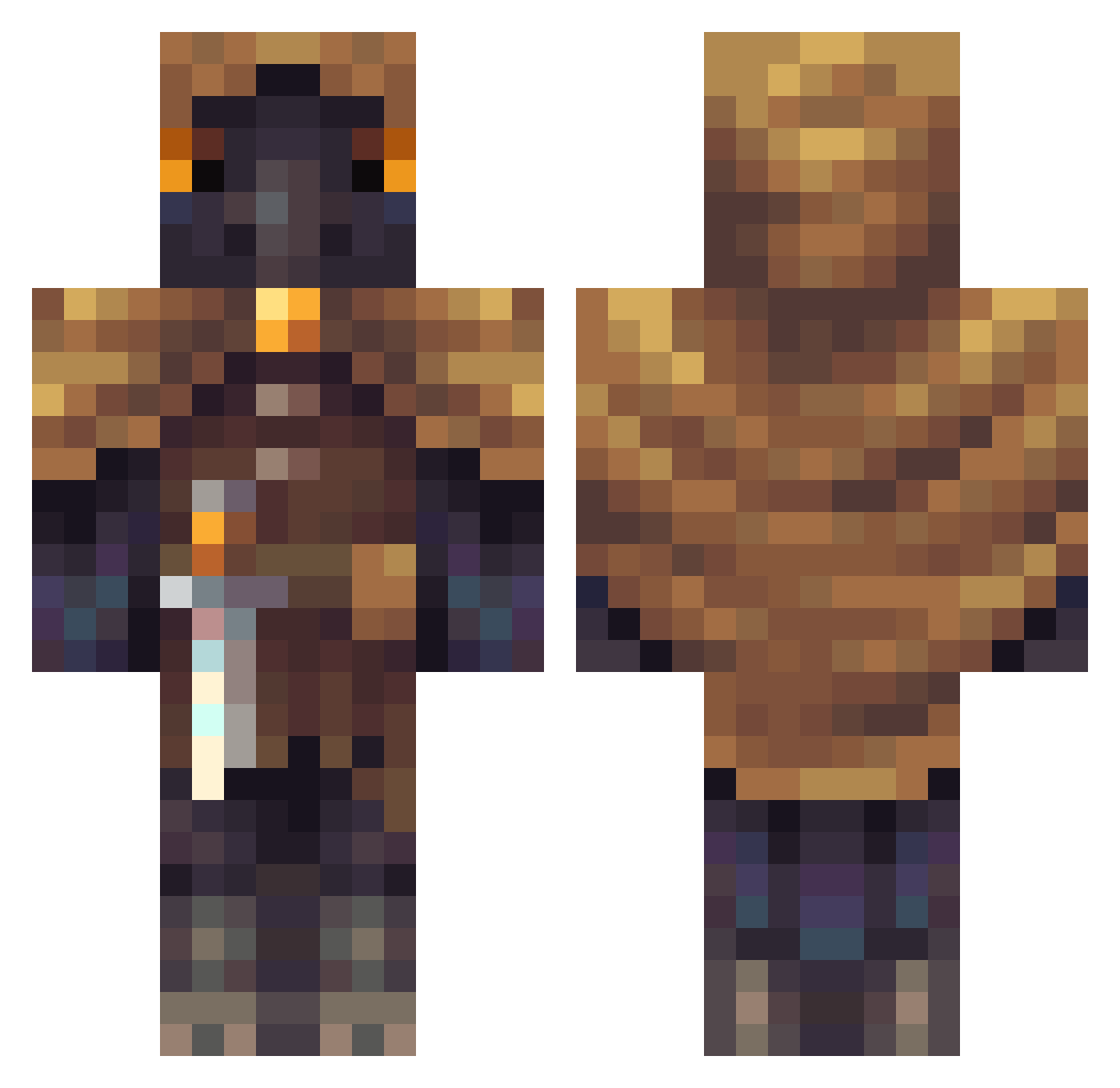 Welsher Minecraft skin, front and back view