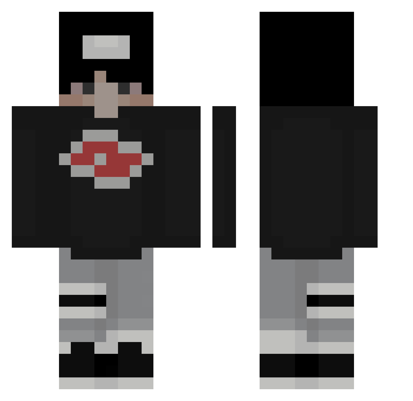 hunterrrrrrr Minecraft skin, front and back view