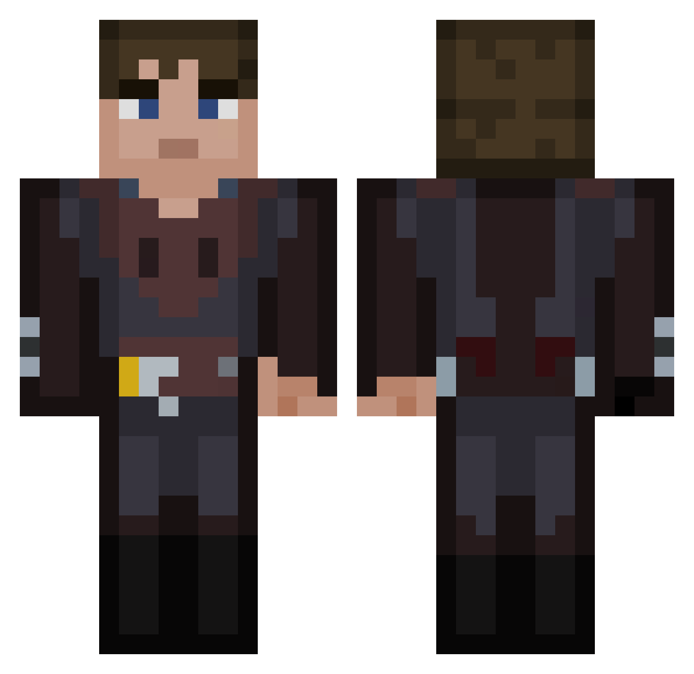 Dark_Kazuha Minecraft skin, front and back view