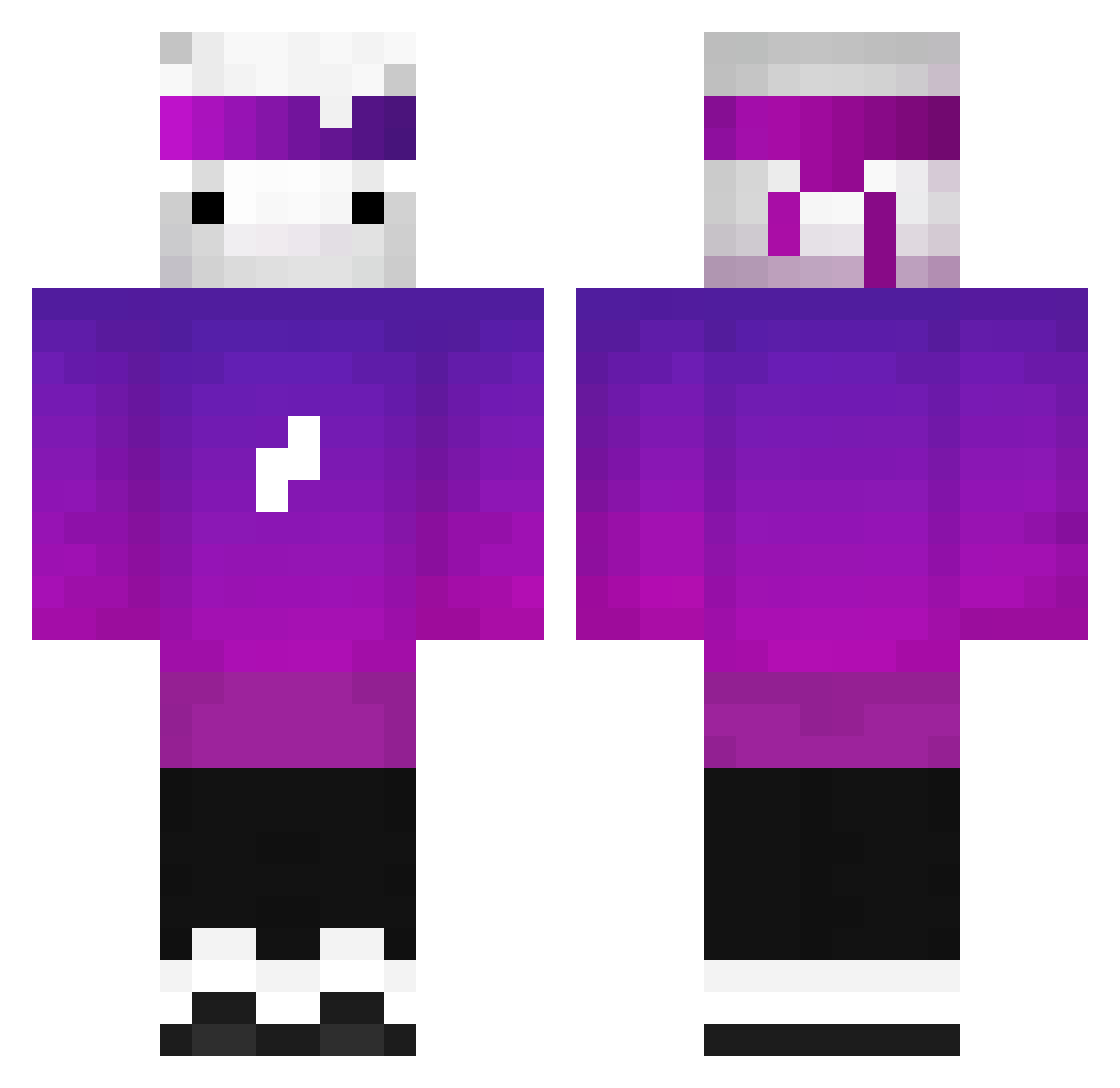 BusterBlox08 Minecraft skin, front and back view